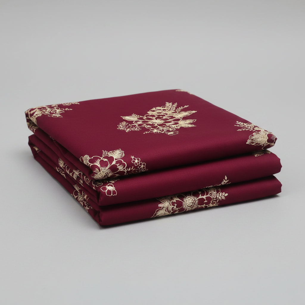 Maroon background yellow floral pattern Nighty