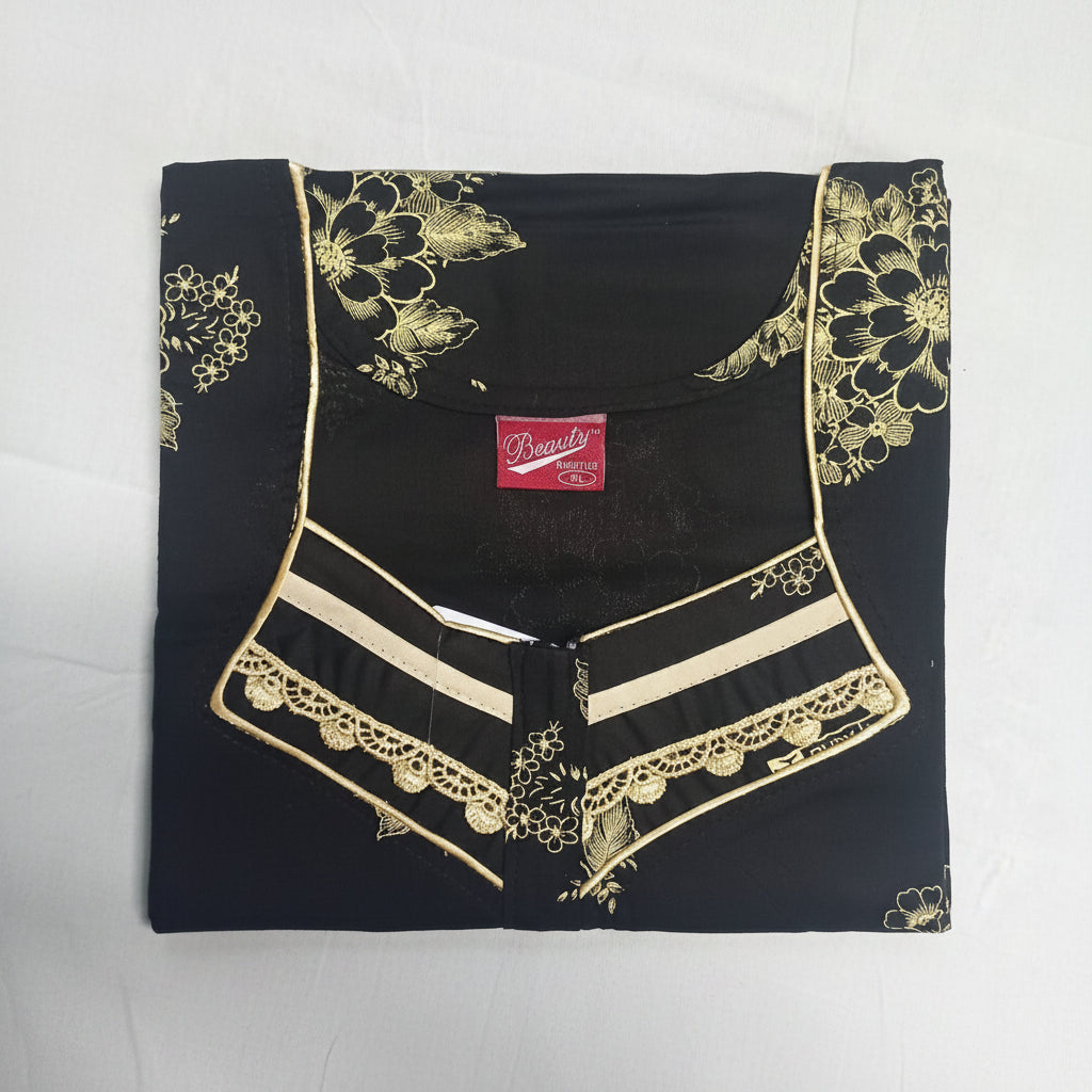 Coffee brown background yellow floral pattern Nighty