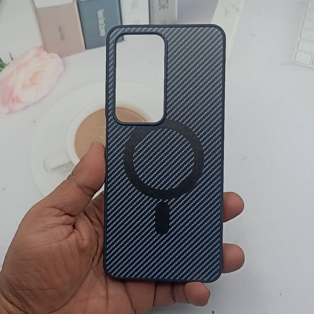 Carbon Fiber Megsafe Design Phone Case for OPPO A3 Pro Back Cover Black Onezeros.in