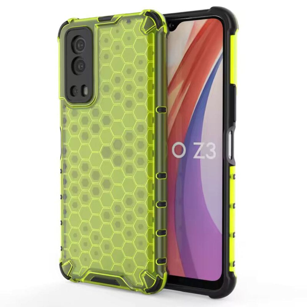 Honeycomb Design Phone Case for iQOO Z3 5G Back Cover Green Onezeros.in