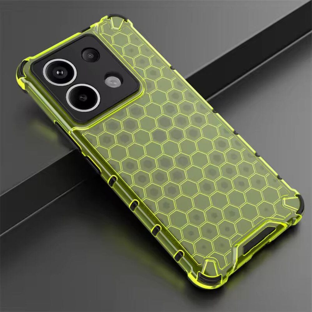 Honeycomb Design Phone Case for Redmi Note 13 5G Back Cover Green Onezeros.in