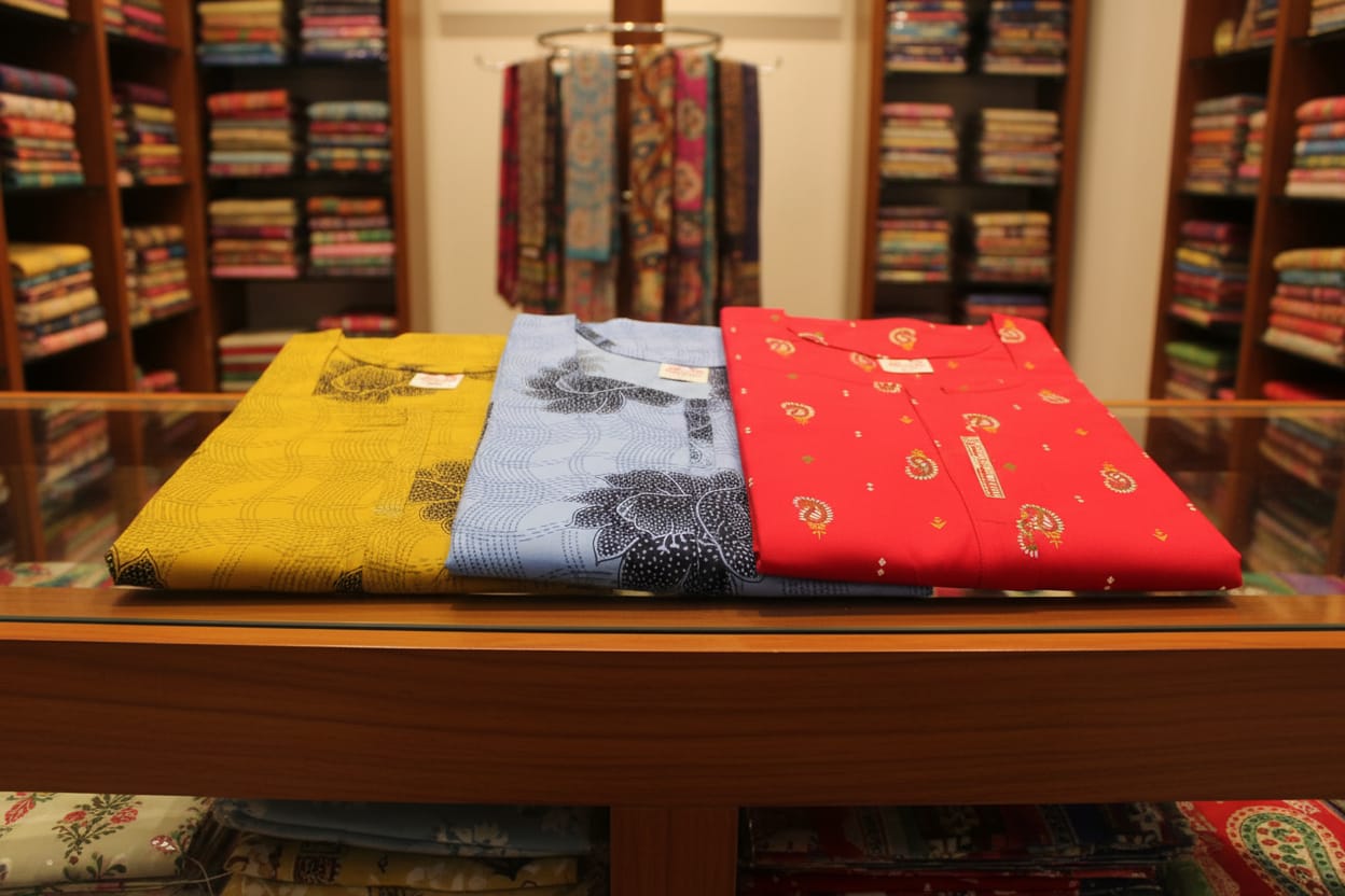 MATHAN Red with Yellow Floral Pattern Nighty XXL Onezeros.in