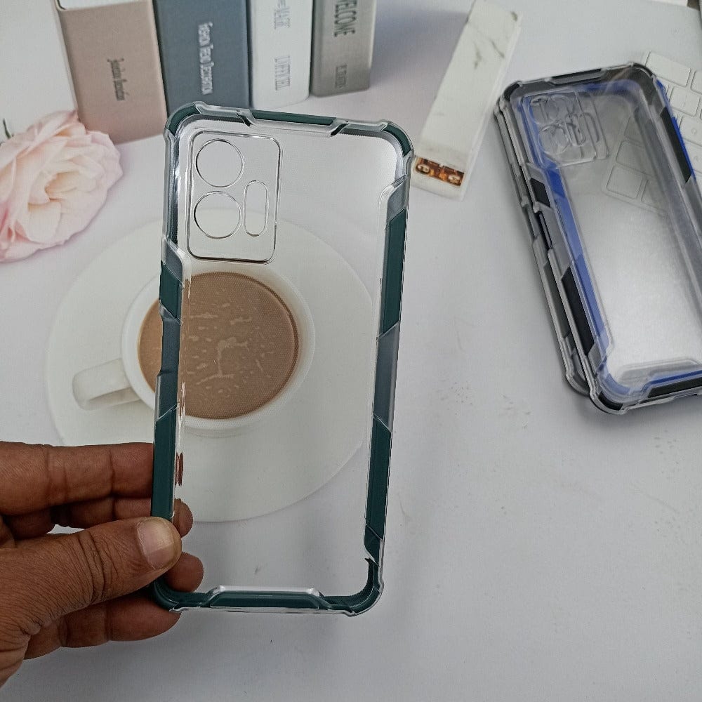 Clear Transparent Back Cover For Vivo T1 5G Phone Case Dark Green Onezeros.in