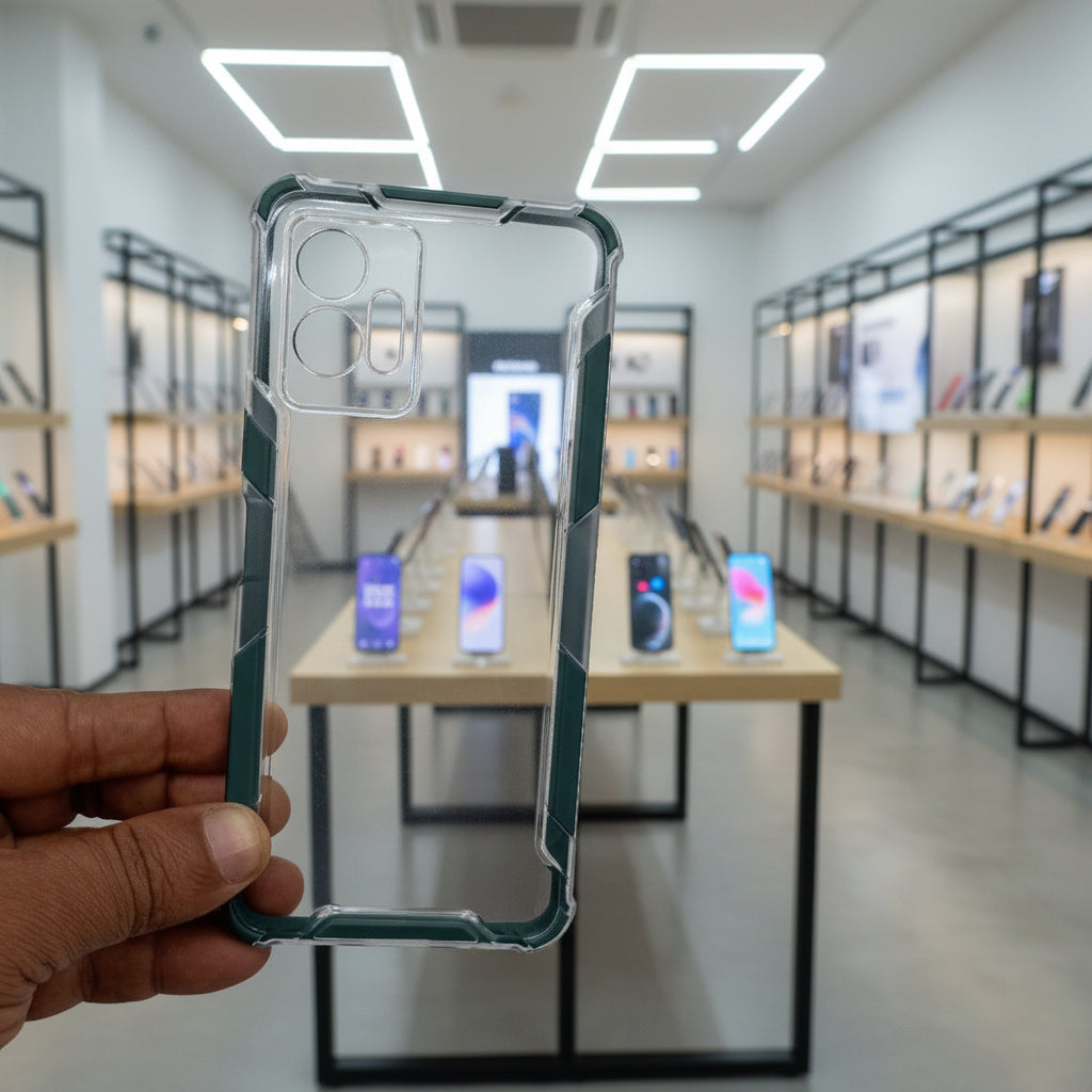 Clear Transparent Back Cover For Vivo T1 5G Phone Case Dark Green Onezeros.in