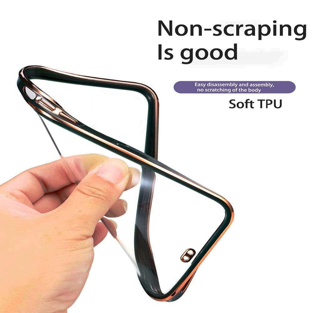 Electroplated Transparent Clear Frame Phone Case For Samsung Galaxy S20 FE Onezeros.in