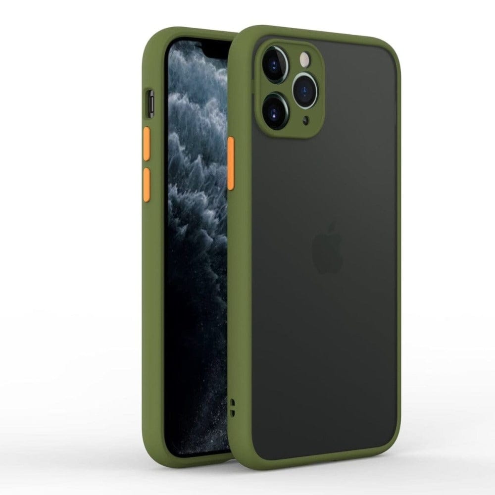 Frosted Smoke Cover for iPhone 11 Camera Protection Phone Case Army Green Onezeros.in