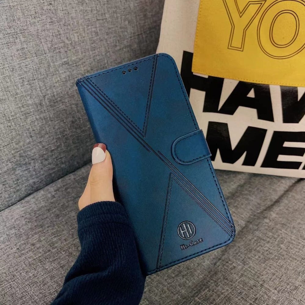 Hi Case Neo Leather Flip Cover for OPPO F17 Phone Case Blue Onezeros.in