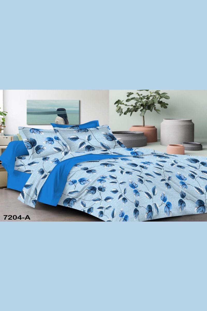 Printed Cotton King Size Double Bed Sheet With 2 Pillow Cover Set Onezeros.in