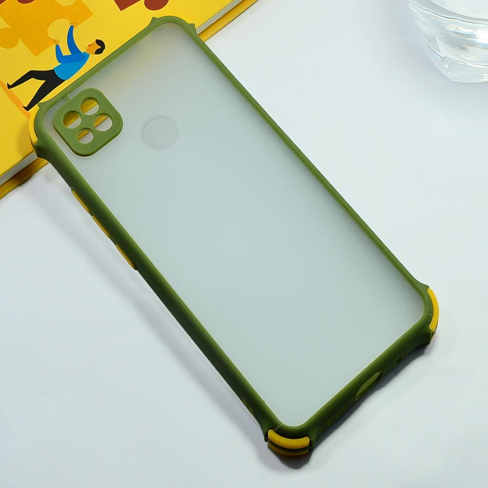 Shockproof Smoke Case For Redmi 9 Mobile Cover Army Green Onezeros.in
