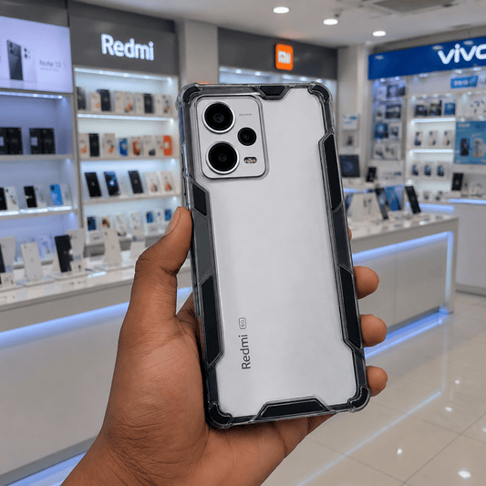 2 in1 Acrylic Transparent Back Cover For Redmi Note 12 Pro Plus Black Onezeros.in