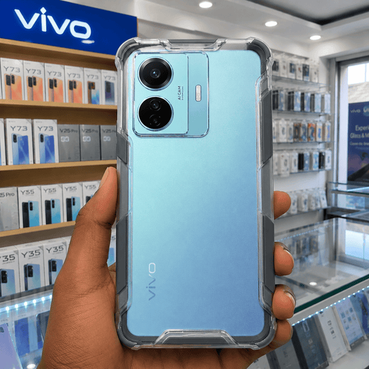 2 in1 Acrylic Transparent Back Cover For Vivo T1 Pro Gray / Vivo T1 Pro/iQOO Z6 Pro Onezeros.in