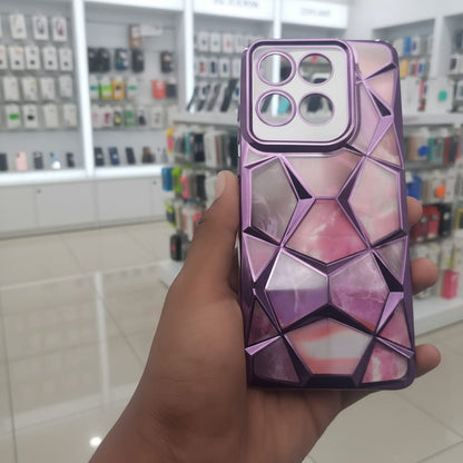 3D Diamond Design Marble Stone Phone Cover for Moto Edge 60 Stylus Back Case Onezeros.in
