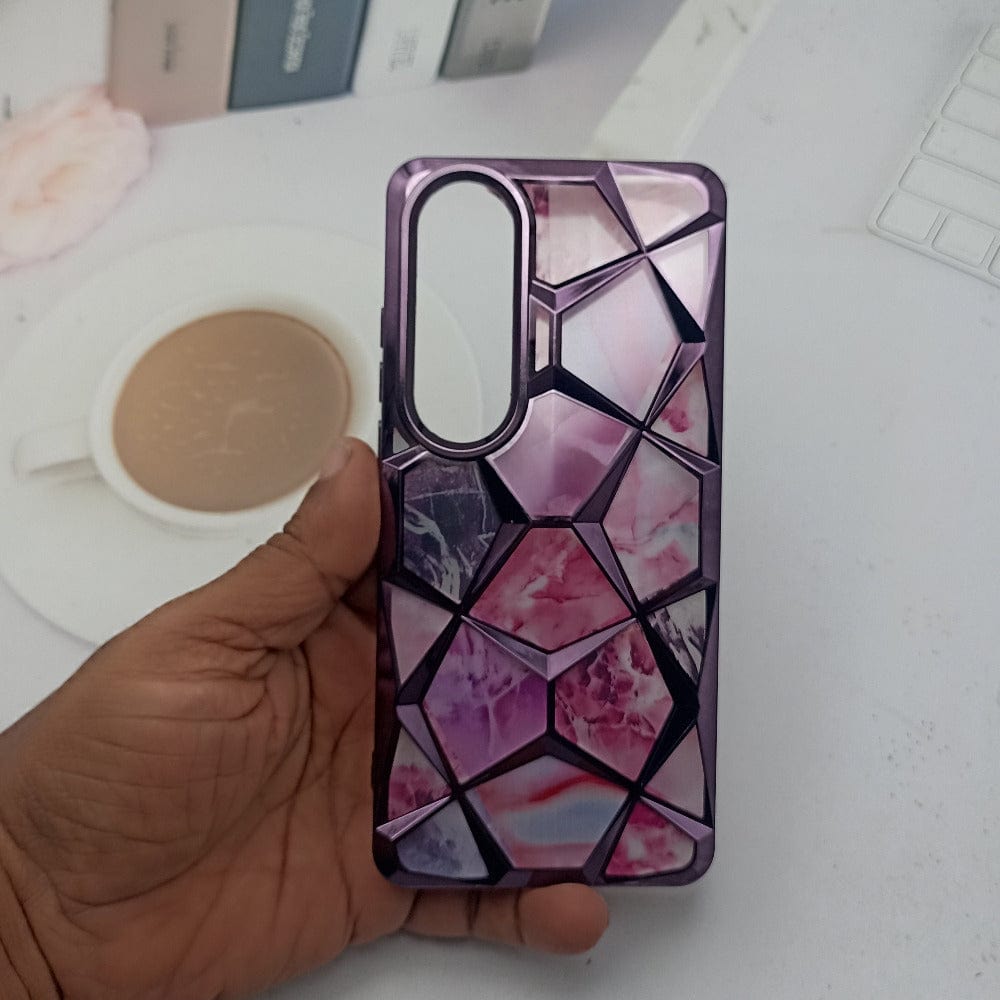 3D Diamond Design Marble Stone Phone Cover for OnePlus Nord CE 4 5G Back Case Purple Onezeros.in