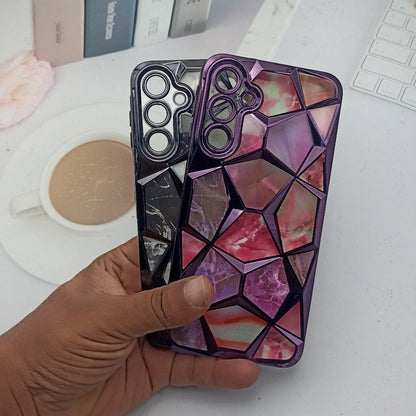 3D Diamond Design Marble Stone Phone Cover for Samsung A16 Back Case Onezeros.in