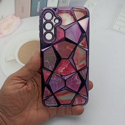 3D Diamond Design Marble Stone Phone Cover for Samsung A16 Back Case Purple Onezeros.in