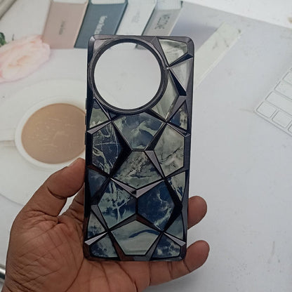 3D Diamond Design Marble Stone Phone Cover for Vivo V30E Back Case Black Onezeros.in