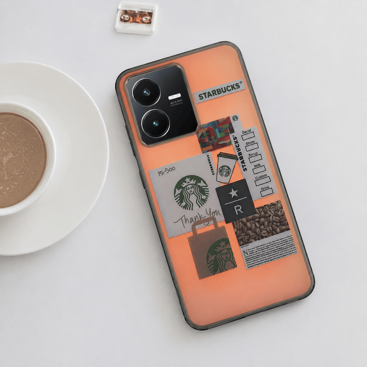 3D Starbucks Icons Back Cover for Vivo Y22 Phone Case 1 Onezeros.in