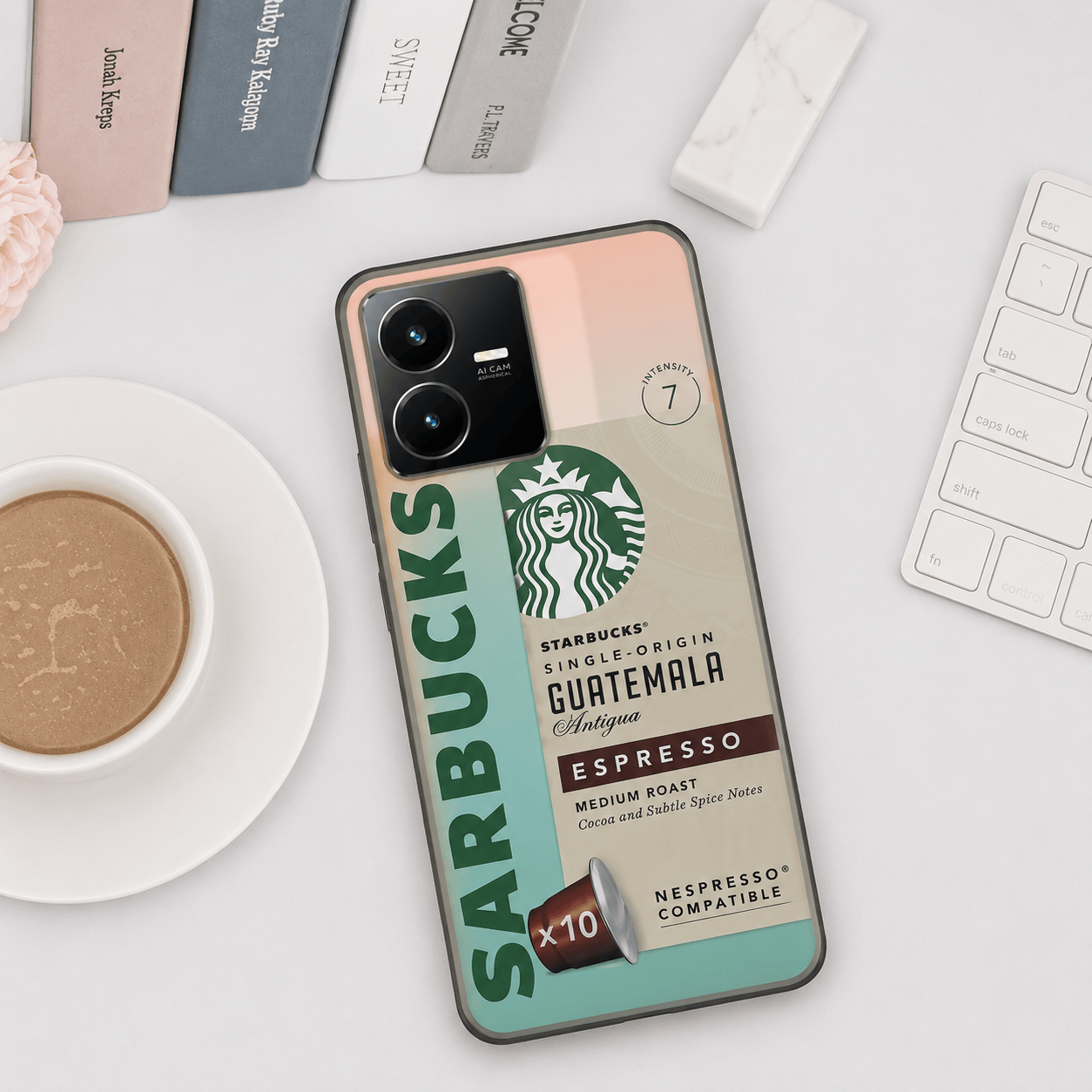 3D Starbucks Icons Back Cover for Vivo Y22 Phone Case 6 Onezeros.in