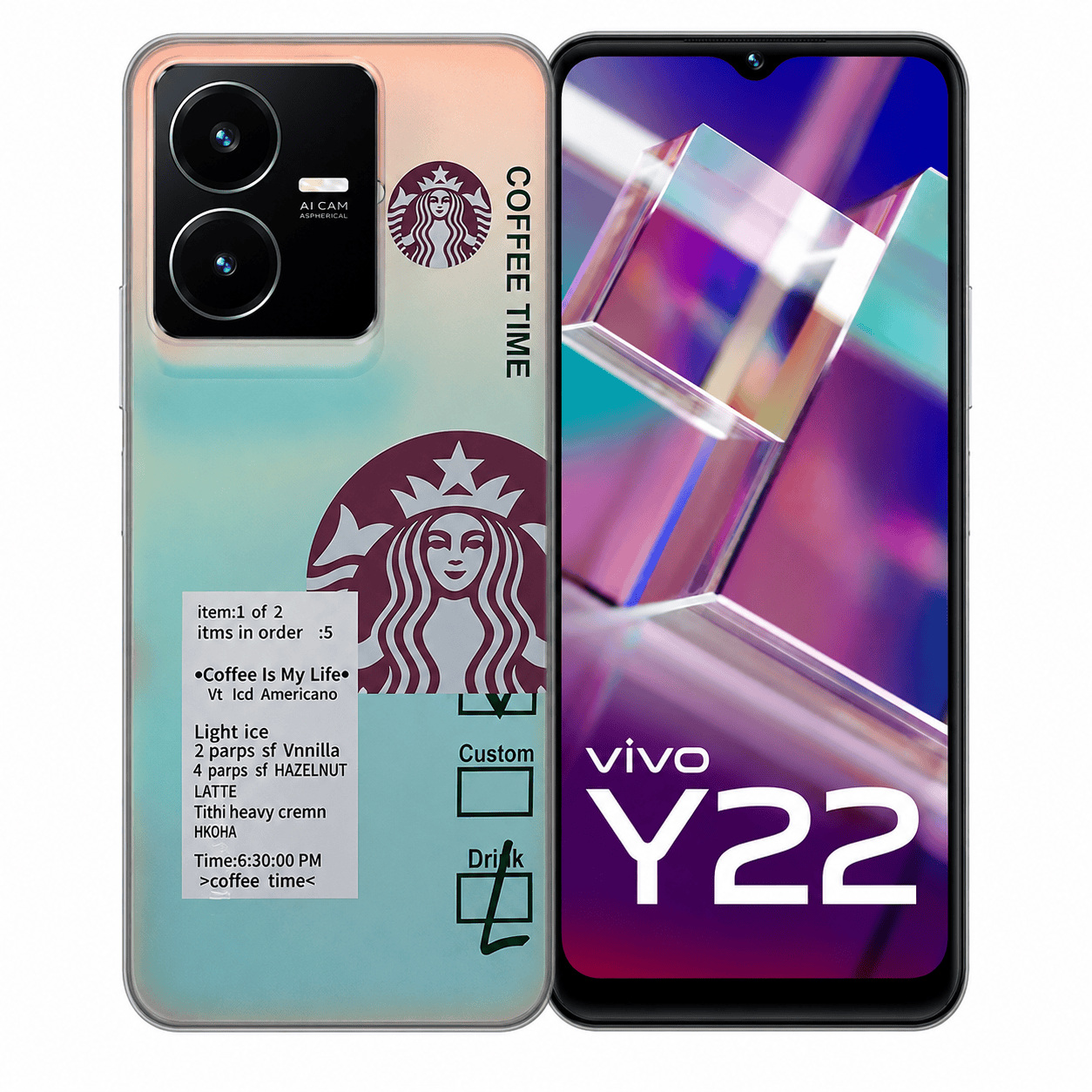 3D Starbucks Icons Back Cover for Vivo Y22 Phone Case 9 Onezeros.in