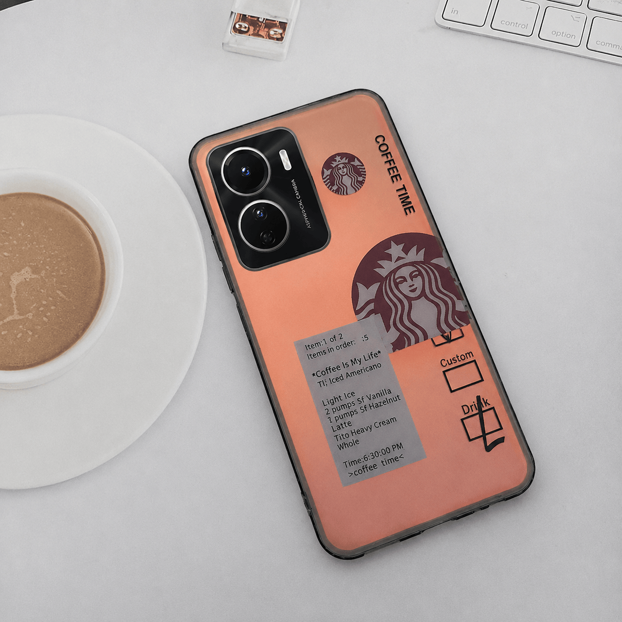3D Starbucks Icons with color changing Back Cover for Vivo Y16 Phone Case 9 Onezeros.in