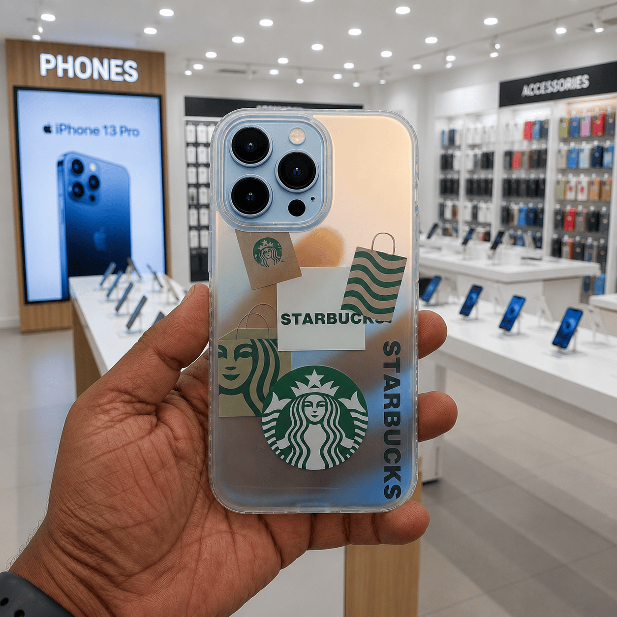 3D Starbucks Phone Case for iPhone 13 Pro Stylish Back Cover Onezeros.in