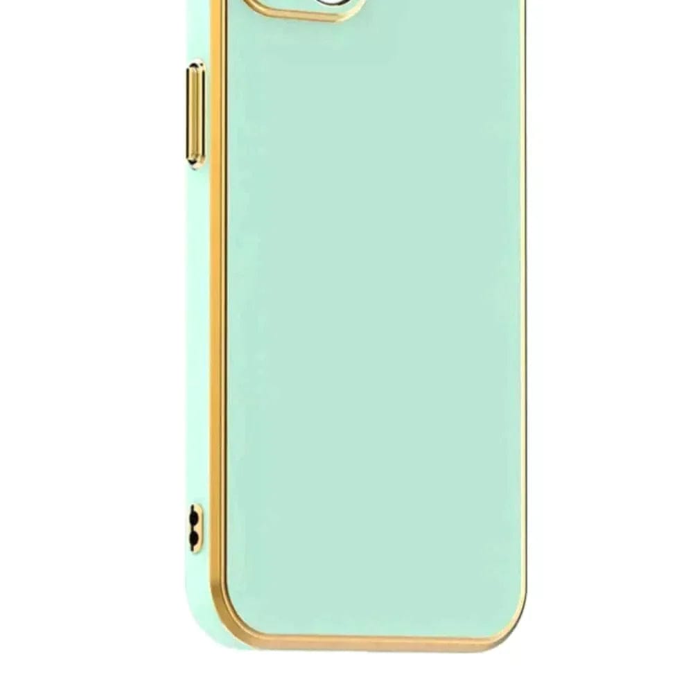 6D Golden Edge Chrome Back Cover For Infinix Hot 12 Play Phone Case Mobile Phone Accessories