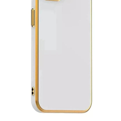 6D Golden Edge Chrome Back Cover For Infinix Hot 8 Phone Case Mobile Phone Accessories