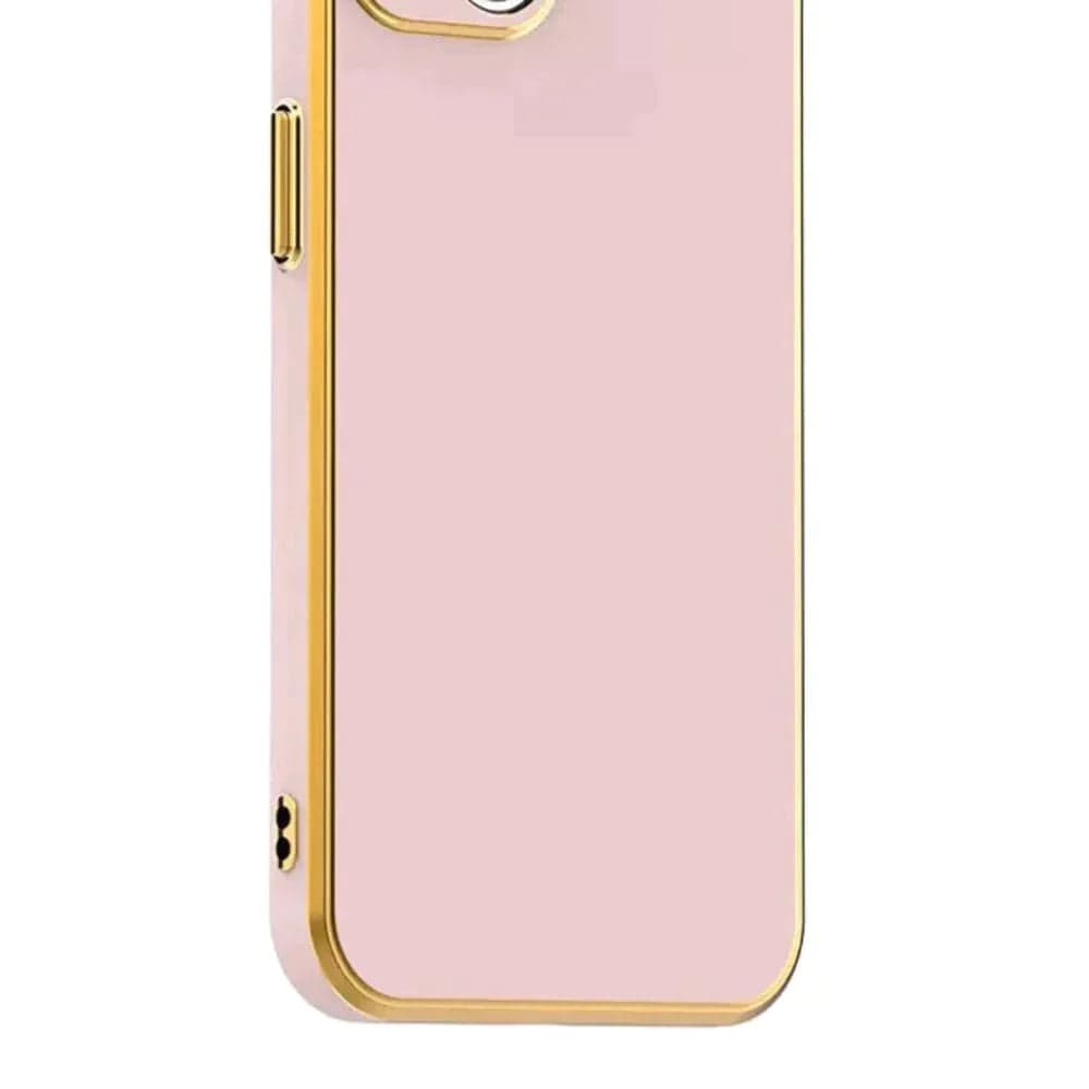6D Golden Edge Chrome Back Cover For Infinix Hot 8 Phone Case Mobile Phone Accessories