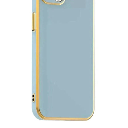 6D Golden Edge Chrome Back Cover For iQOO Z5 5G Phone Case Mobile Phone Accessories