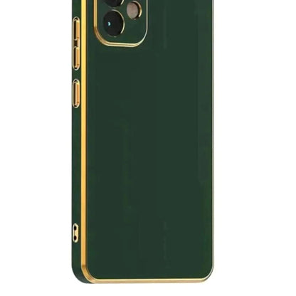 6D Golden Edge Chrome Back Cover For OPPO A15 Phone Case Mobile Phone Accessories