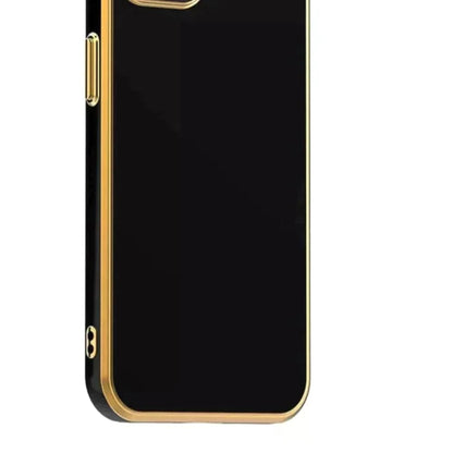 6D Golden Edge Chrome Back Cover For OPPO A17 Phone Case Mobile Phone Accessories