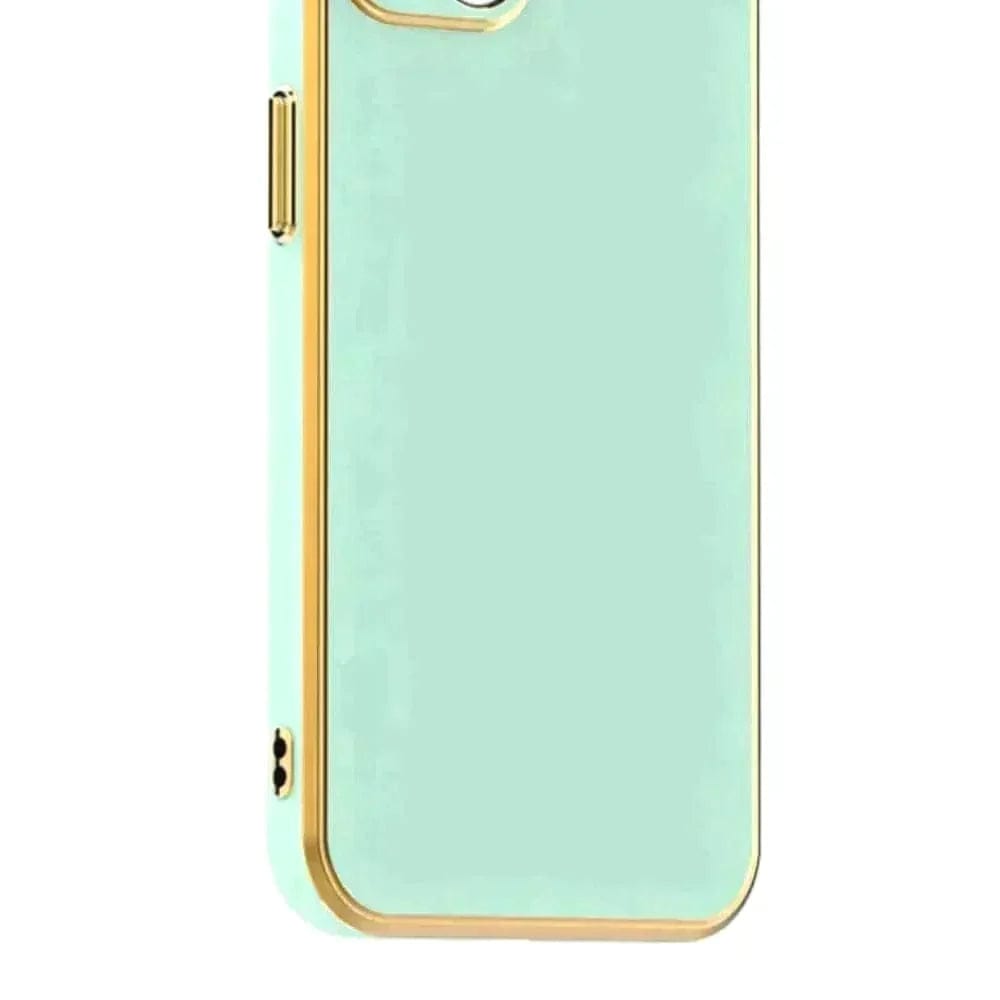 6D Golden Edge Chrome Back Cover For OPPO F19 Phone Case Mobile Phone Accessories