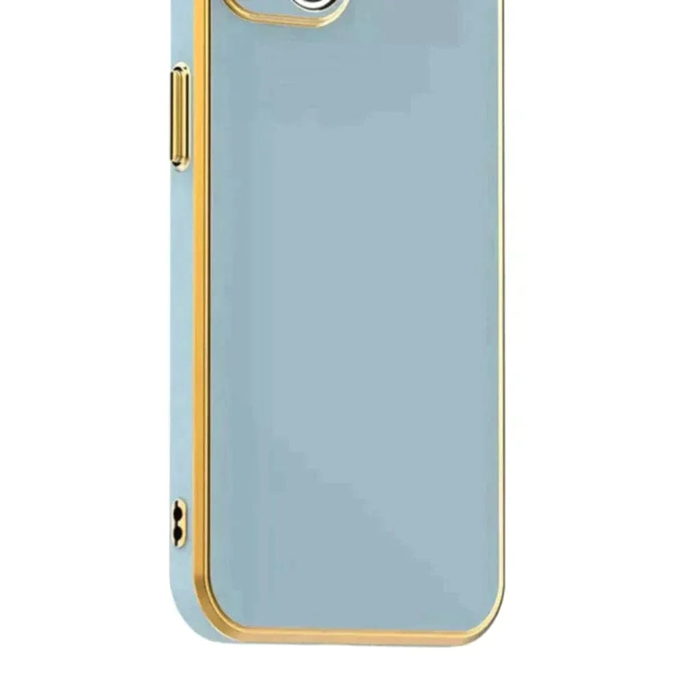 6D Golden Edge Chrome Back Cover For POCO C3 Phone Case Mobile Phone Accessories