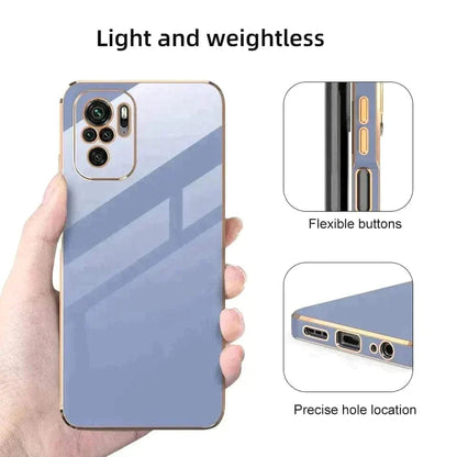 6D Golden Edge Chrome Back Cover For POCO F3 Phone Case Mobile Phone Accessories