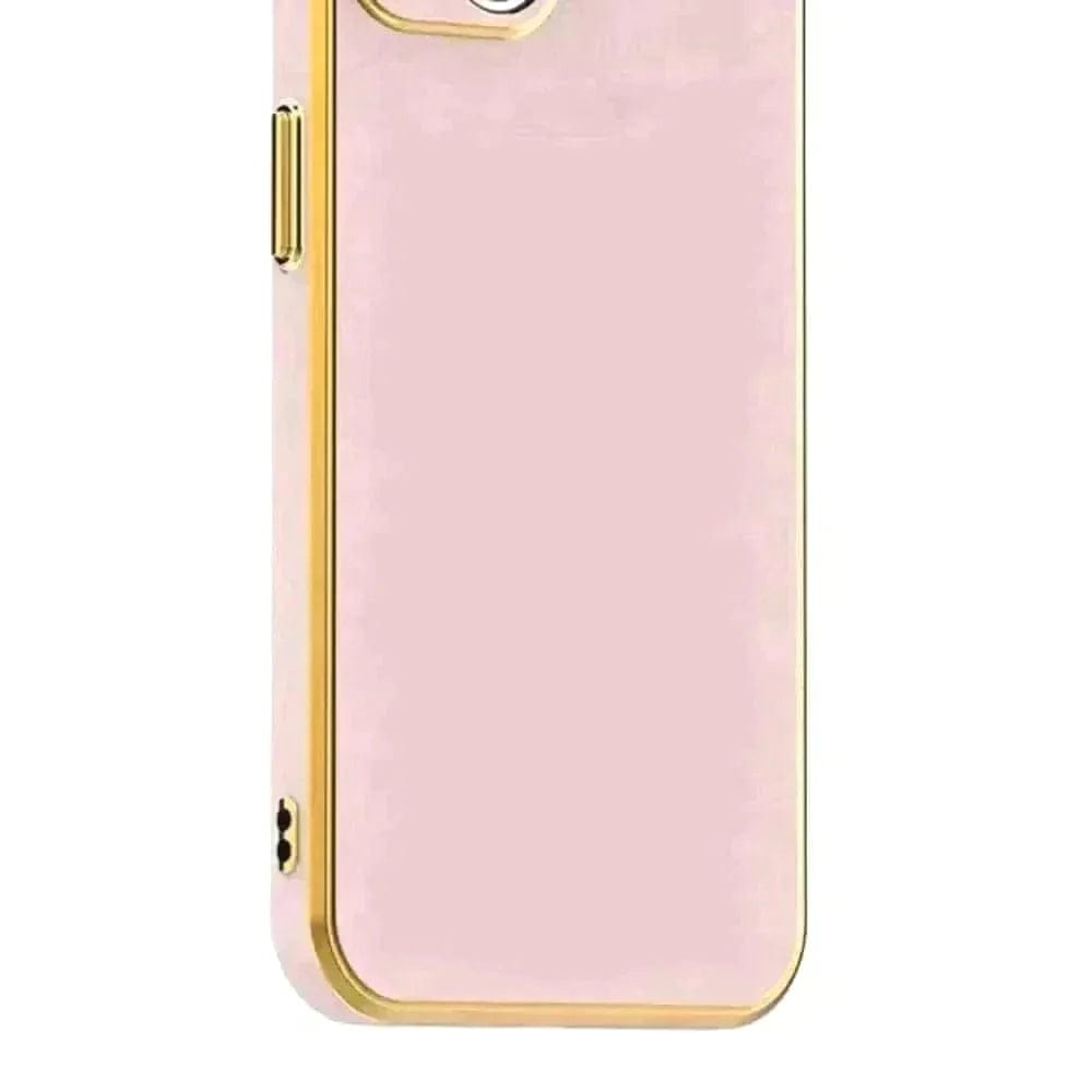 6D Golden Edge Chrome Back Cover For Realme 8 5G Phone Case Mobile Phone Accessories