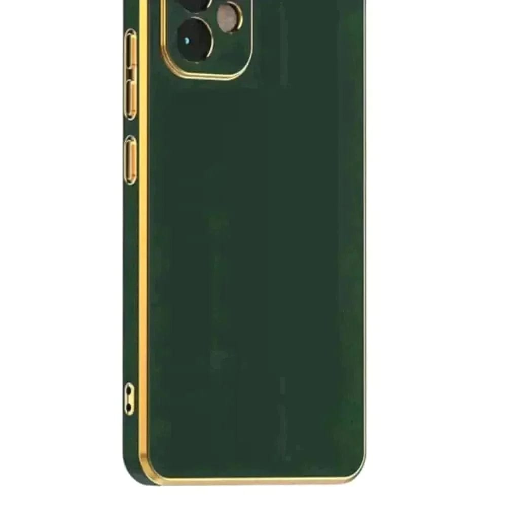 6D Golden Edge Chrome Back Cover For Realme 8i Phone Case Mobile Phone Accessories