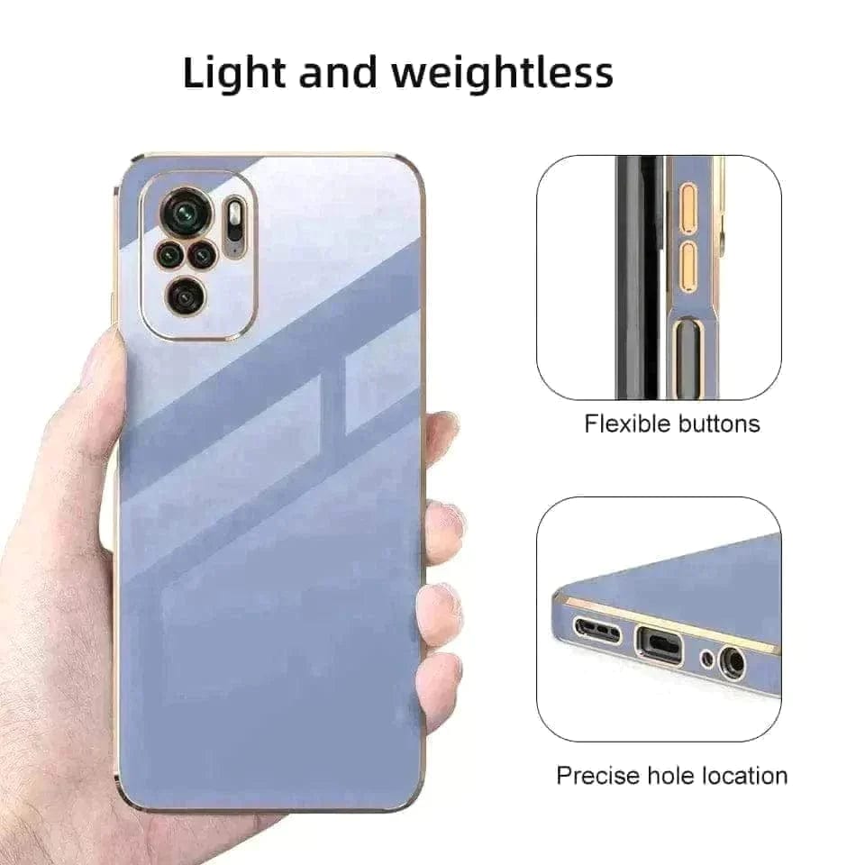 6D Golden Edge Chrome Back Cover For Realme 9i 5G Phone Case Mobile Phone Accessories