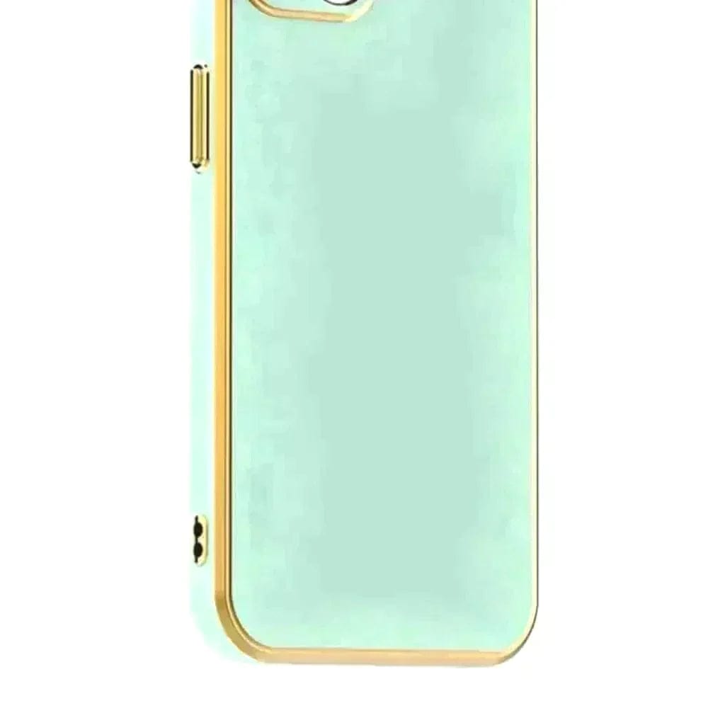 6D Golden Edge Chrome Back Cover For Realme C12 Phone Case Mobile Phone Accessories