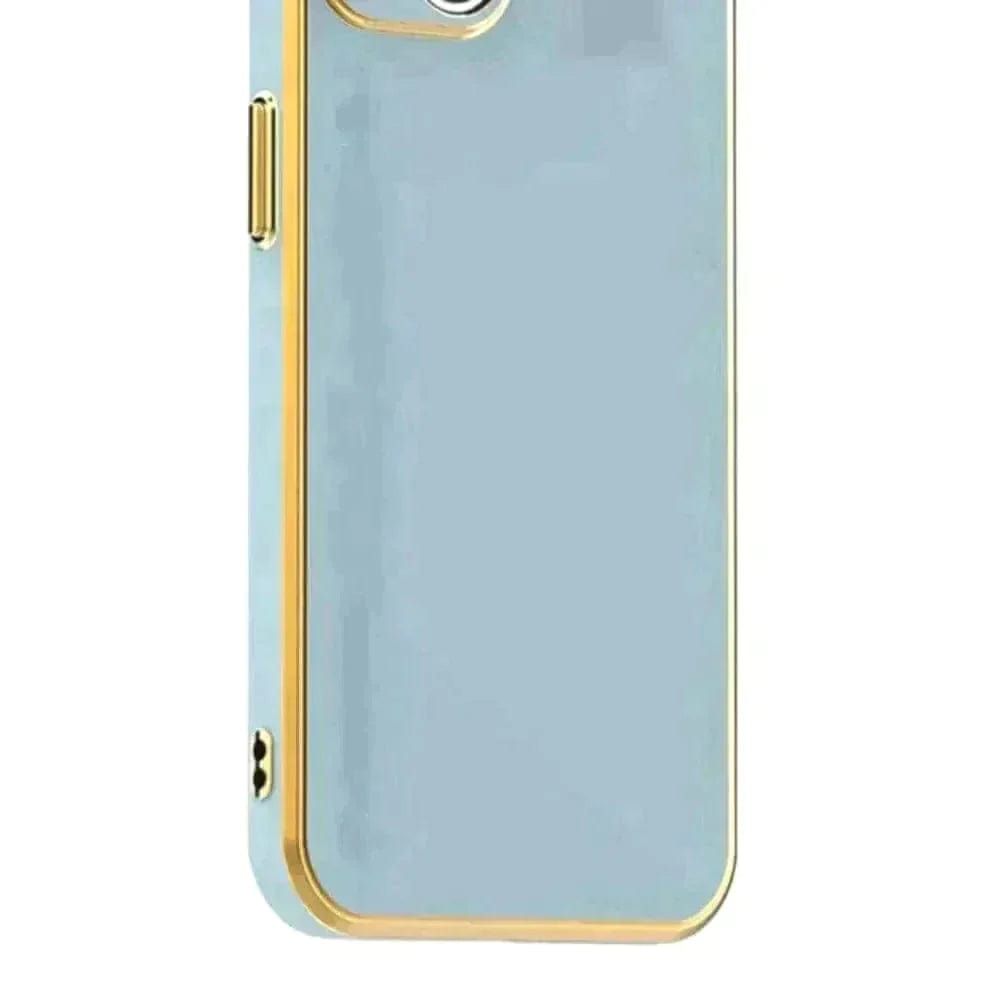 6D Golden Edge Chrome Back Cover For Realme C21 Phone Case Mobile Phone Accessories