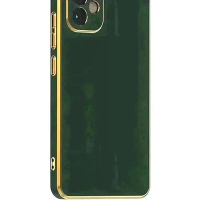 6D Golden Edge Chrome Back Cover For Realme C25 Phone Case Mobile Phone Accessories