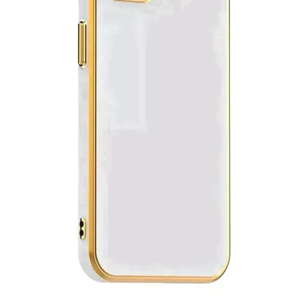 6D Golden Edge Chrome Back Cover For Realme C30 Phone Case Mobile Phone Accessories