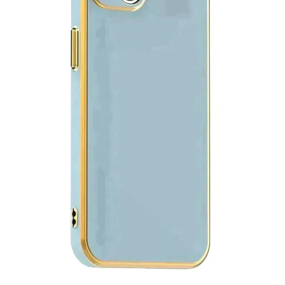 6D Golden Edge Chrome Back Cover For Realme C35 Phone Case Mobile Phone Accessories