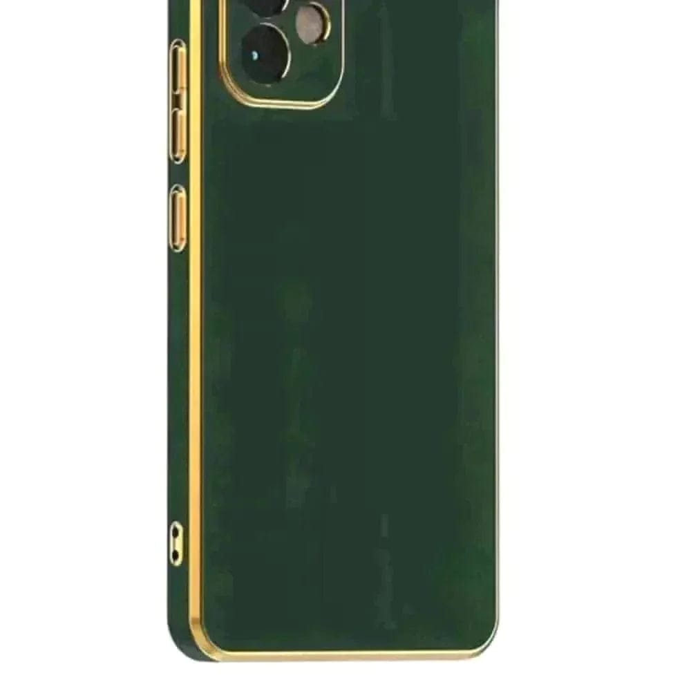 6D Golden Edge Chrome Back Cover For Realme C35 Phone Case Mobile Phone Accessories