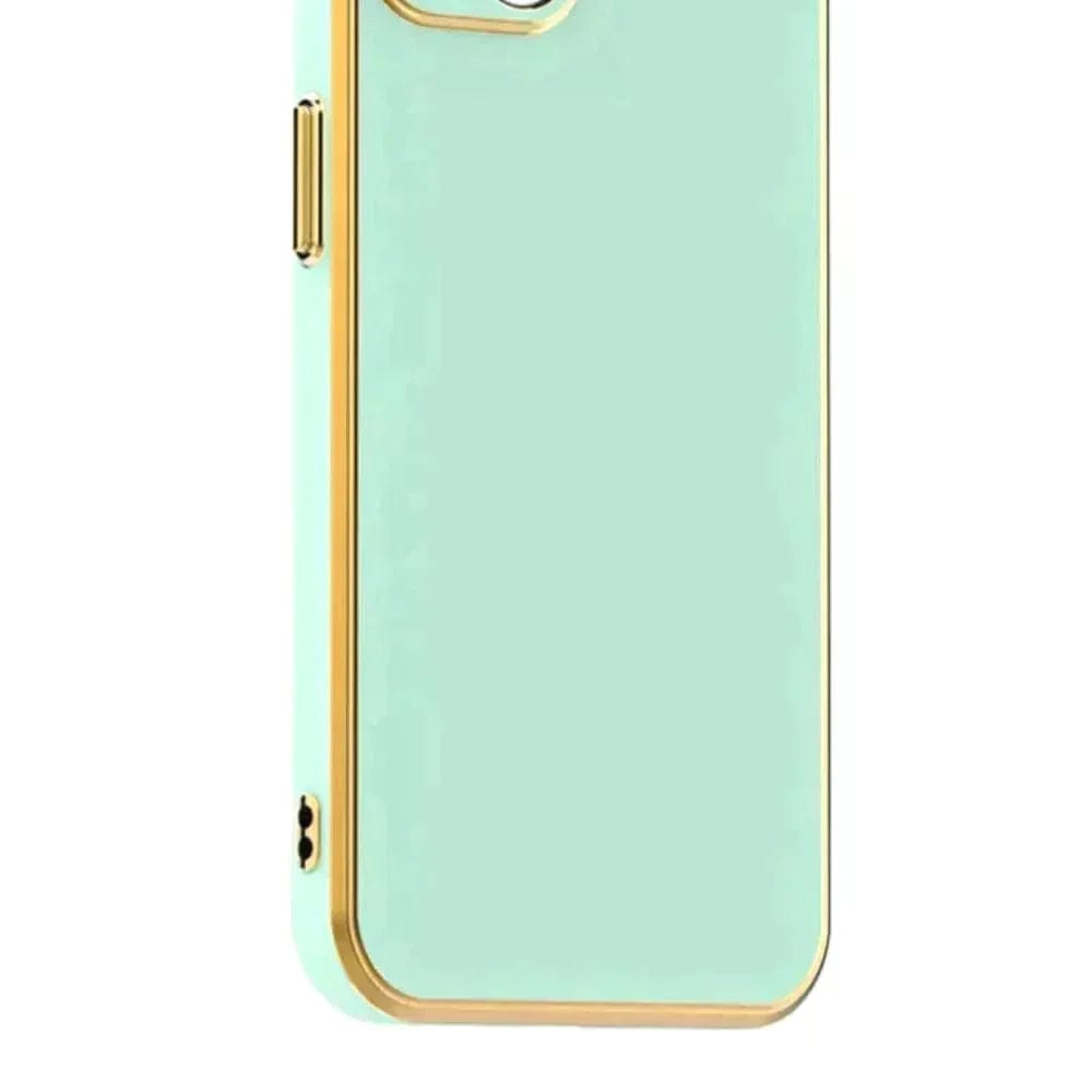 6D Golden Edge Chrome Back Cover For Realme C55 Phone Case Mobile Phone Accessories