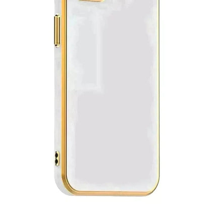 6D Golden Edge Chrome Back Cover For Realme Narzo 50A Phone Case Mobile Phone Accessories