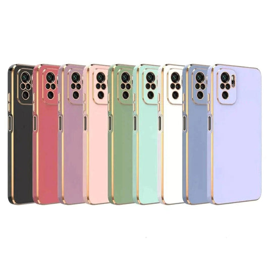6D Golden Edge Chrome Back Cover For Redmi Note 12 Phone Case Mobile Phone Accessories