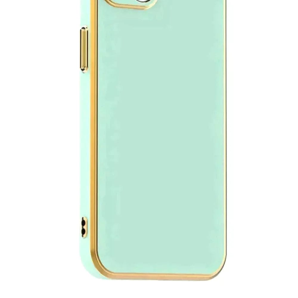 6D Golden Edge Chrome Back Cover For Samsung Galaxy M33 5G Phone Case Mobile Phone Accessories