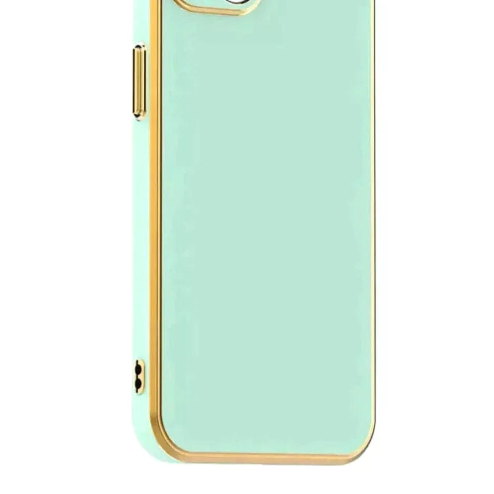 6D Golden Edge Chrome Back Cover For Vivo T2x 5G Phone Case Mobile Phone Accessories