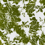 Mathan olive green and white floral printed cotton nighty for women with front zip and one side pocket