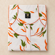 yoga-cotton-nighty-orange-green-leaf-print-Folded